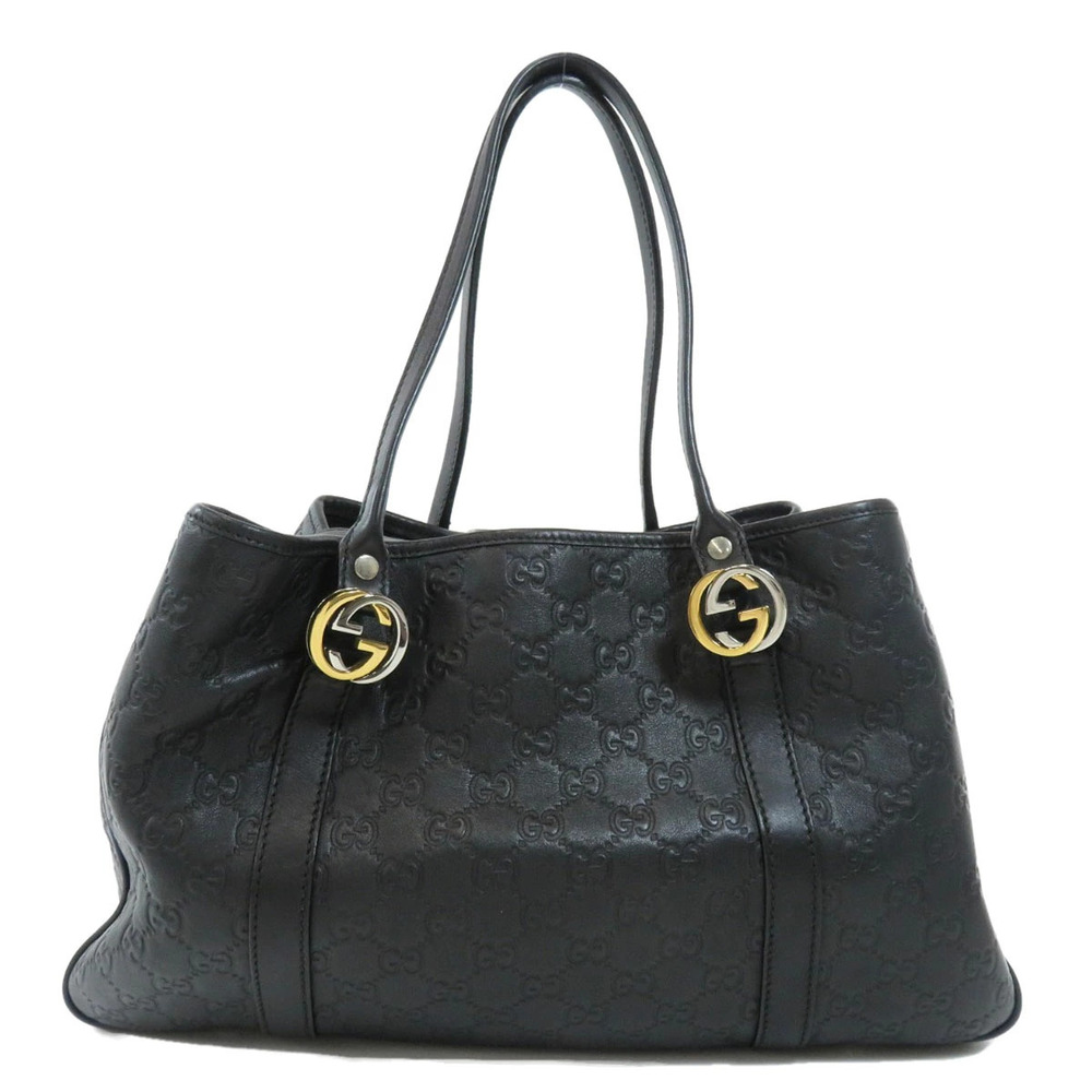 Gucci GG Shima Tote Leather Bag ssima Black